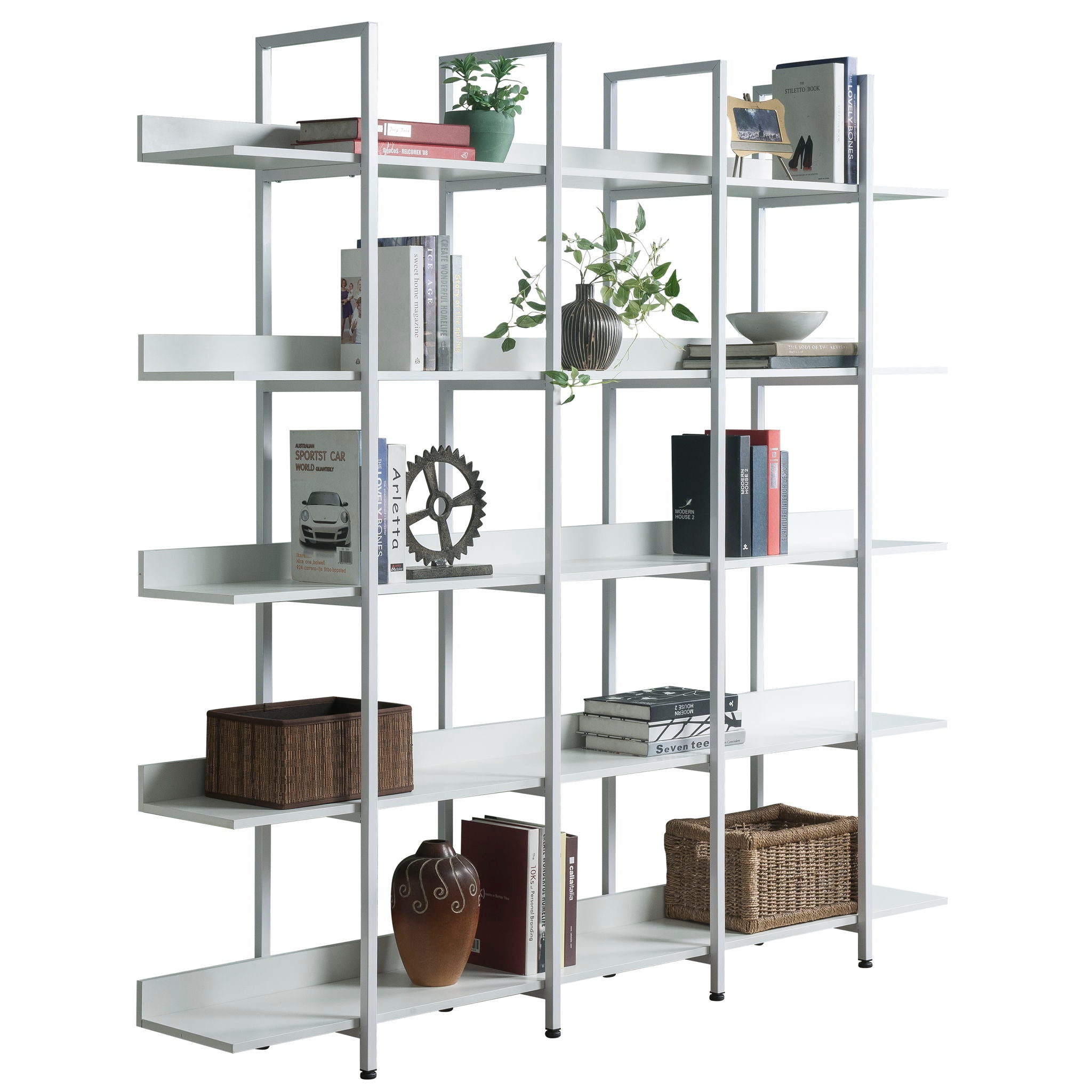 Vintage Industrial 5 Tier Open Bookcase