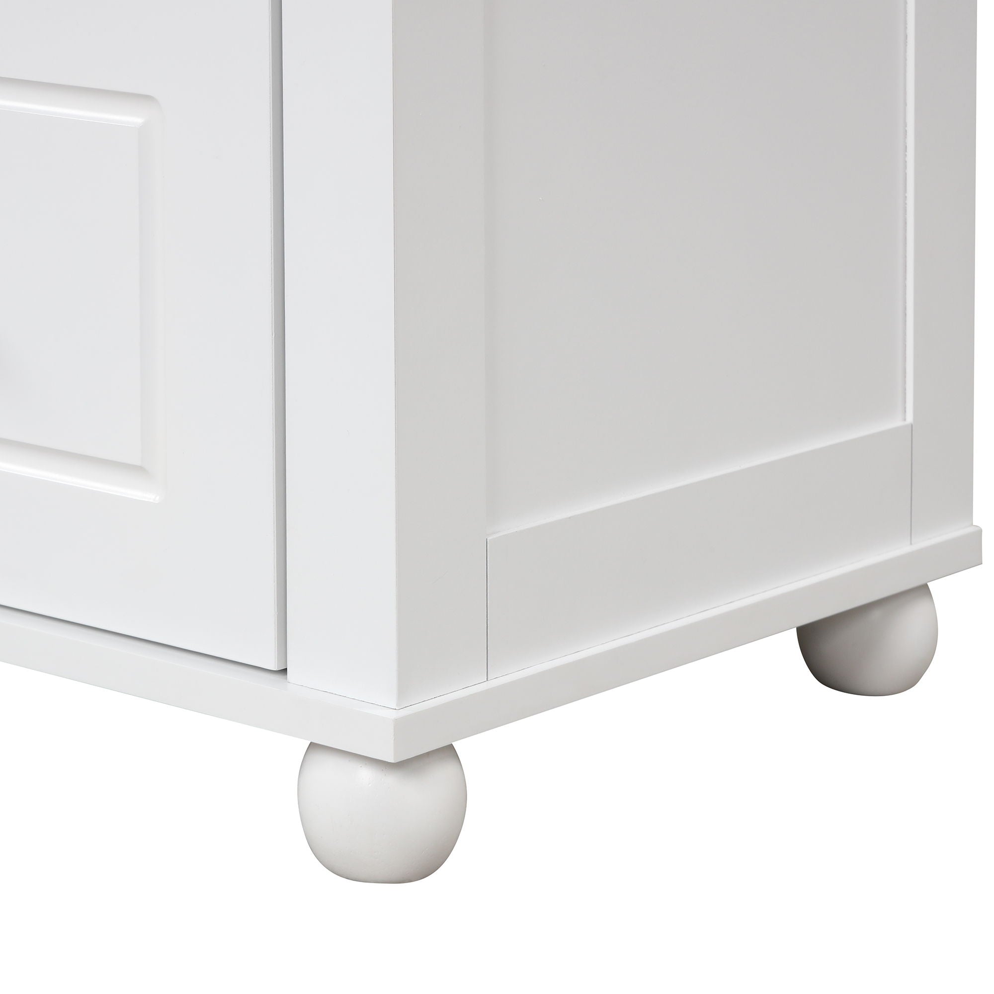 Tall Freestanding Bathroom Storage Cabinet With 2 Drawers And Adjustable Shelf