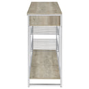 Melrose 2-drawer Home Bar Storage with Wine Rack Grey