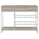 Melrose 2-drawer Home Bar Storage with Wine Rack Grey