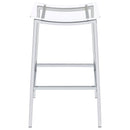 Jovani Acrylic Backless Bar Stool Chrome (Set of 2)