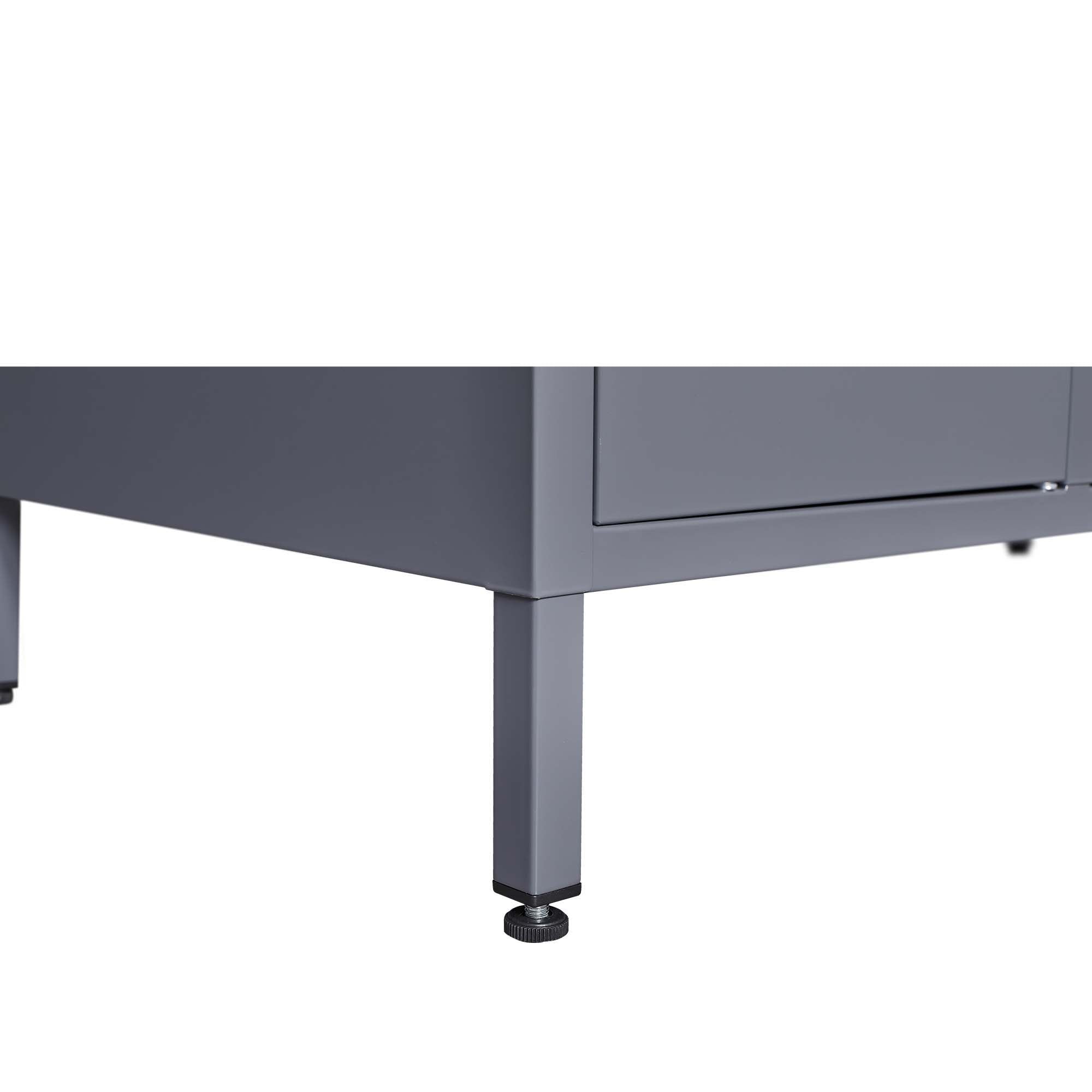 6 Door Lockers With Lock For Employees, Storage Cabinet For Home, Gym, Office, School, Garage - Gray