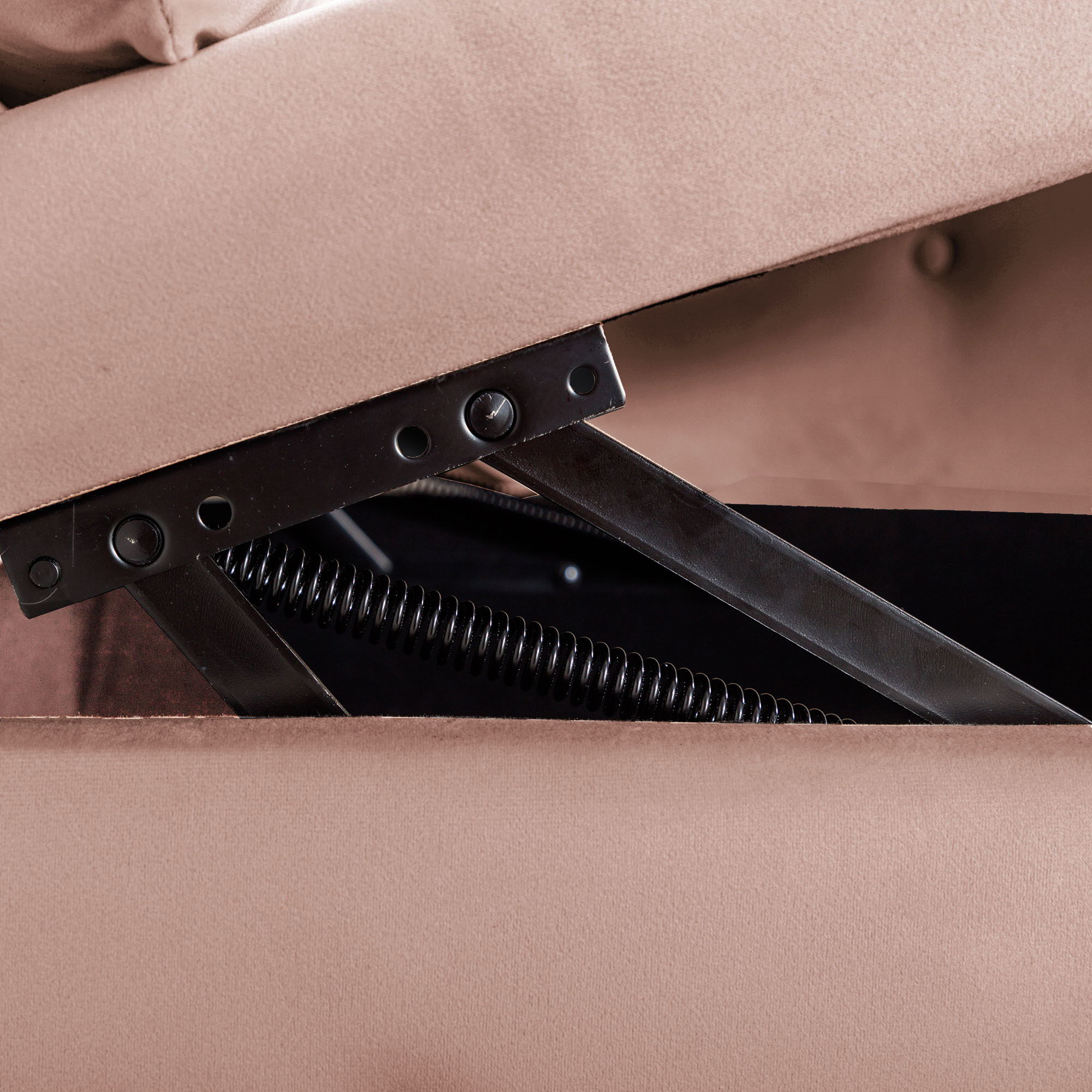 Chaise Lounge Indoor, Lounge Chair For Bedroom With Storage & Pillow, Modern Upholstered Rolled Arm Chase Lounge For Sleeping With Nailhead Trim For Living Room Bedroom Office