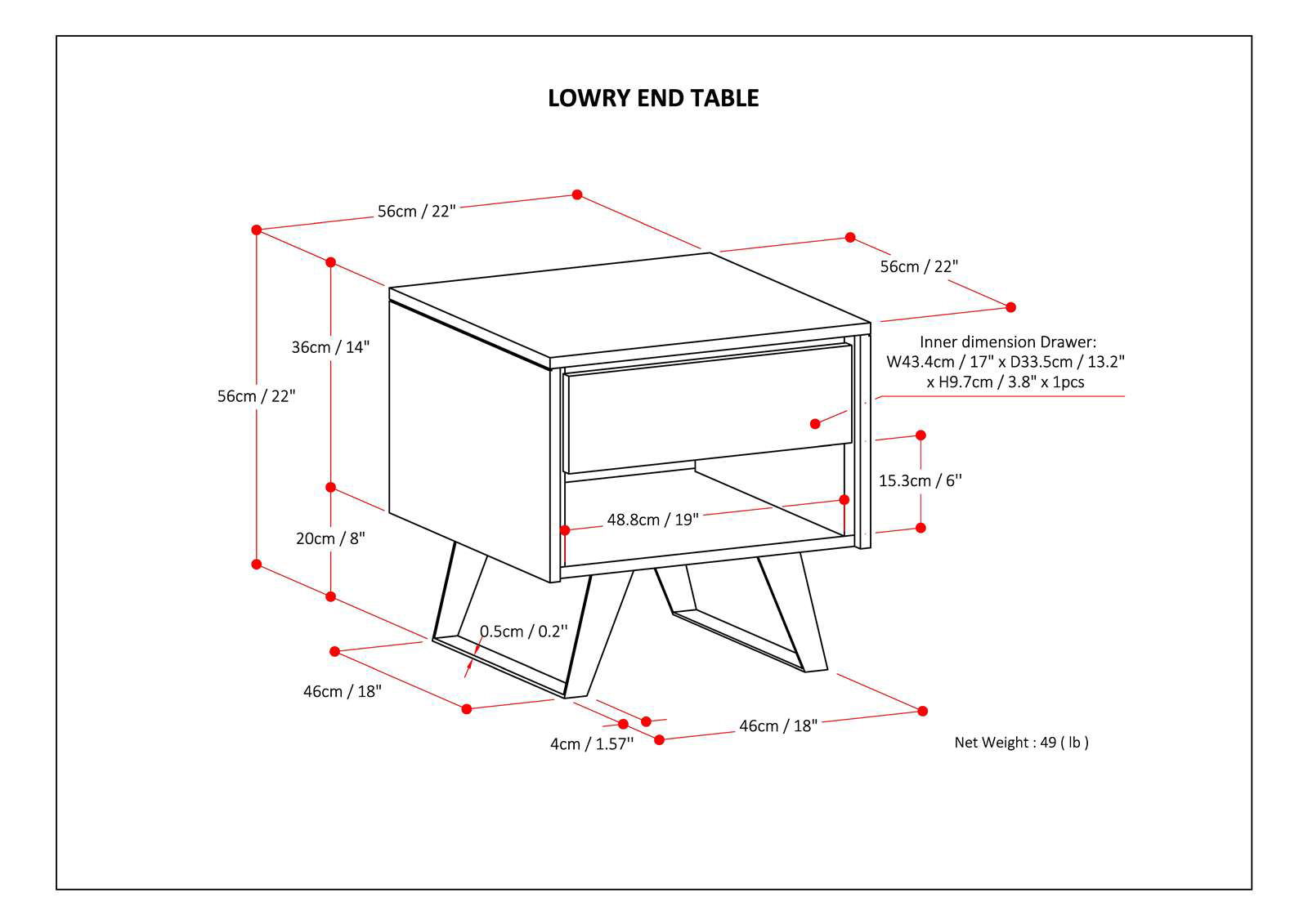 Lowry - Modern End Table