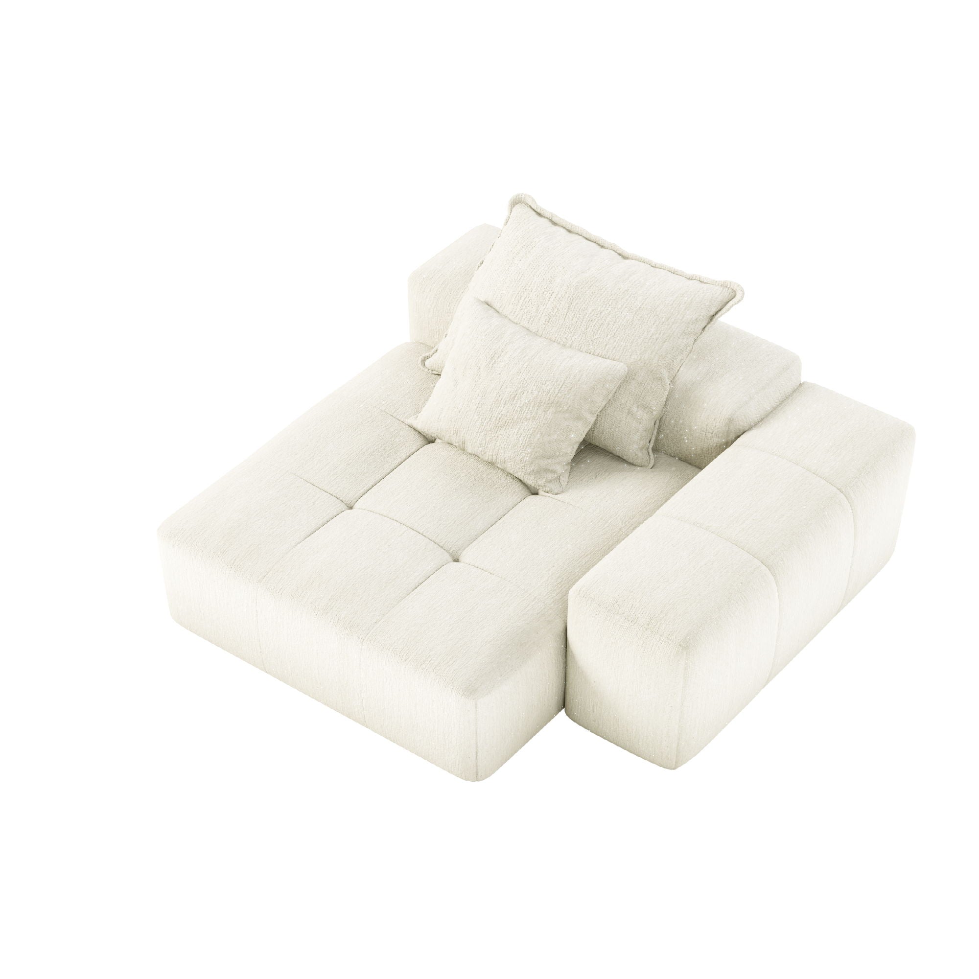 Modern Oversized Modular Sectional Sofa, Sparkling Fabric Soft Cushion Sofa With 2 Pillows