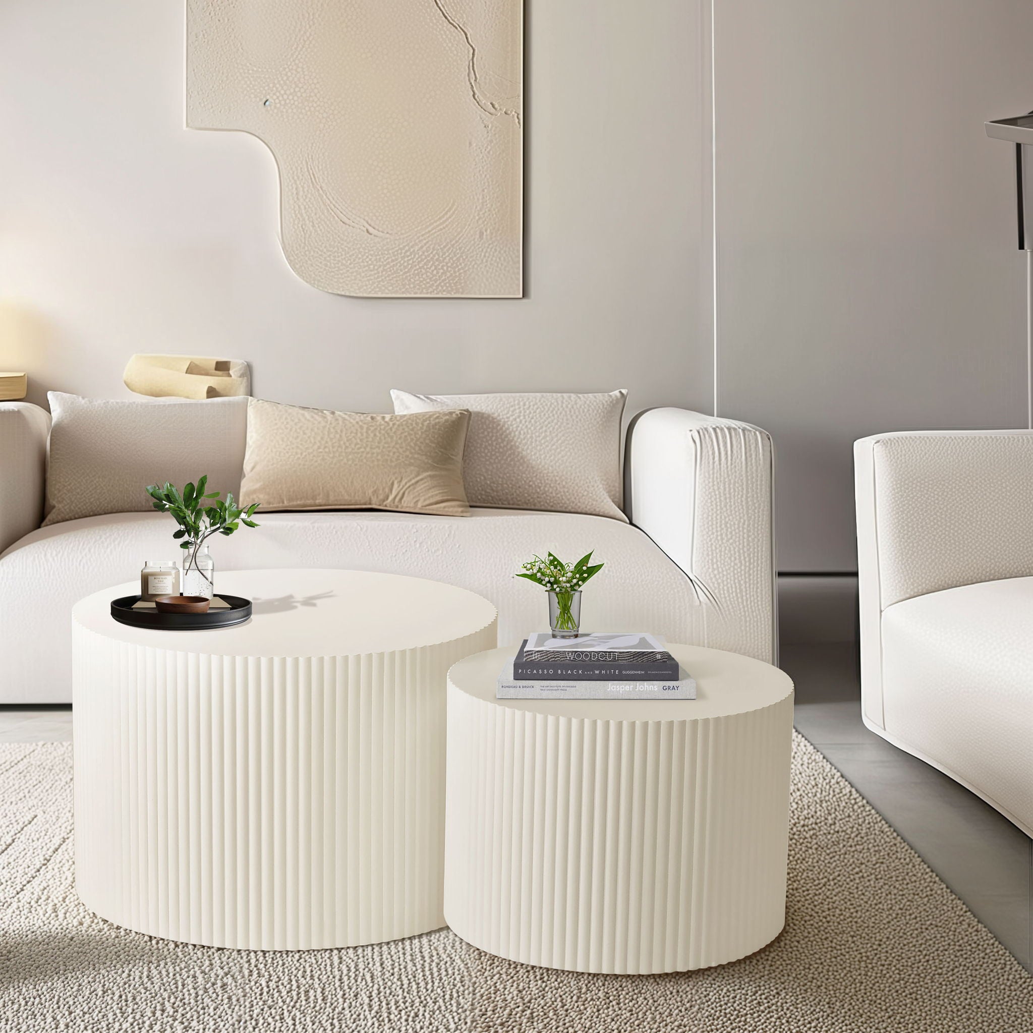 Wave Stripe Nesting Coffee Table (Set of 2)