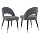 Lindsey Upholstered Dining Side Chair Black (Set of 2)