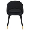 Lindsey Upholstered Dining Side Chair Black (Set of 2)