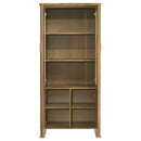 Adina 77-inch Tall Display Cabinet Distressed Light Brown