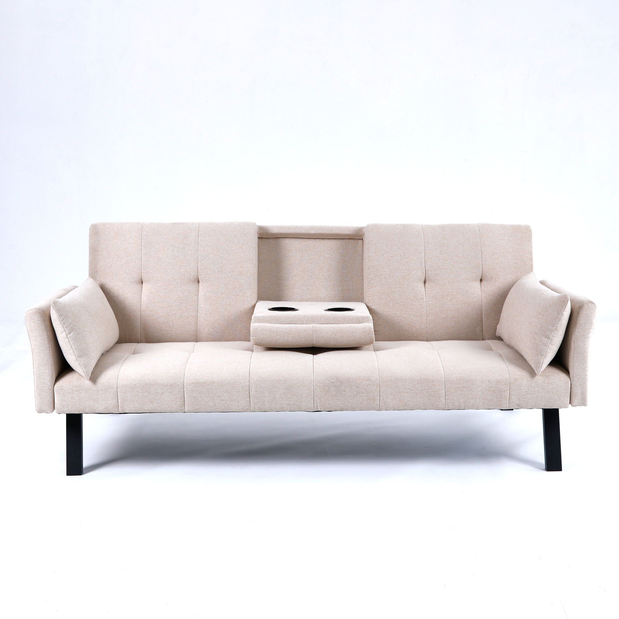 Sofa Bed With Foldable Design And Cup Holder