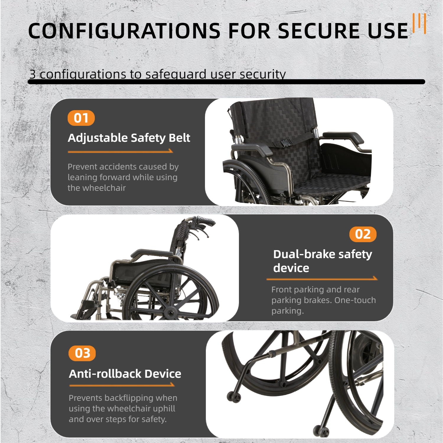 Lightweight Foldable Transport Wheelchair For Adults With Double X Force Support
