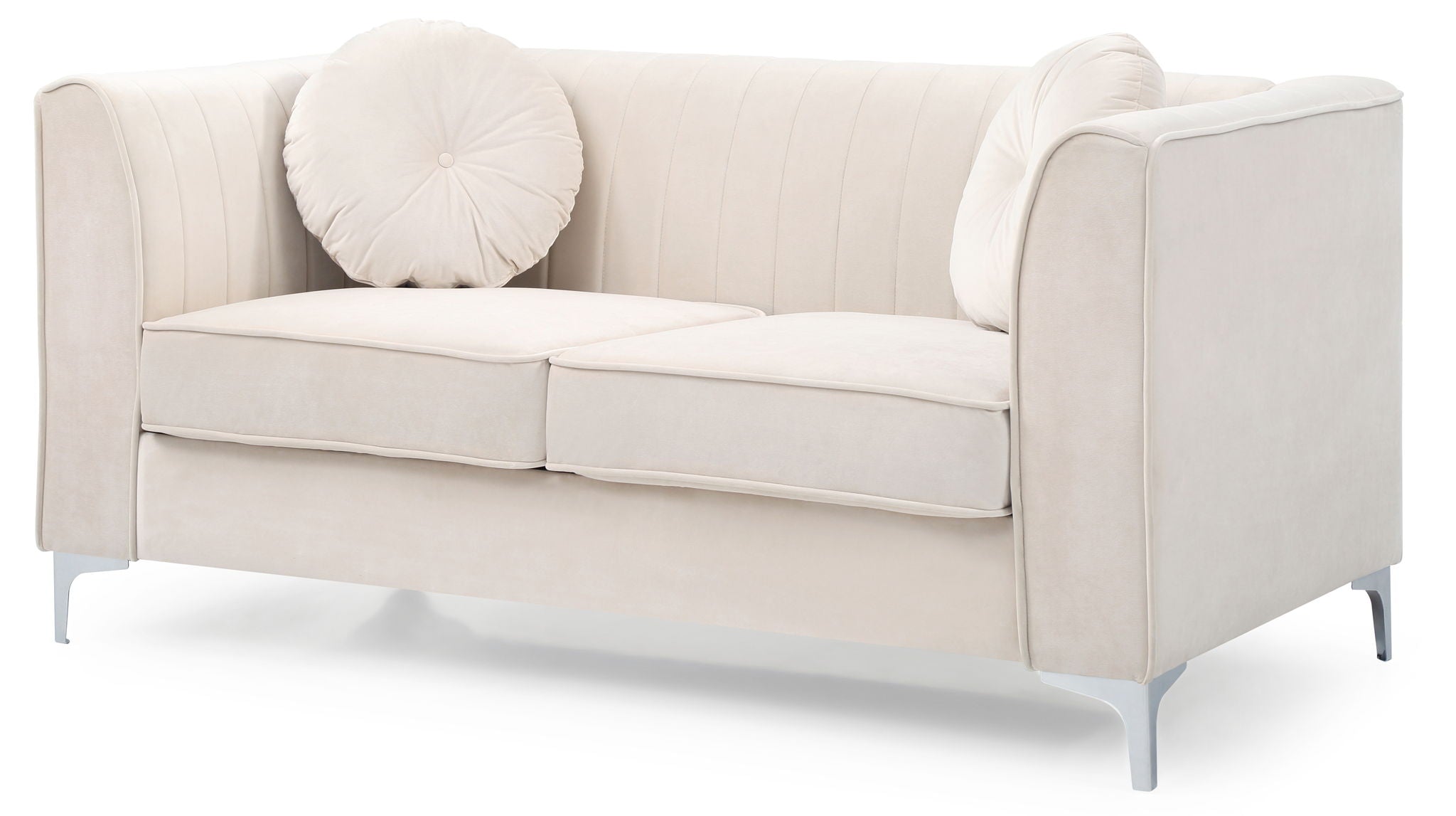 Glam Styled Micro Suede Loveseat