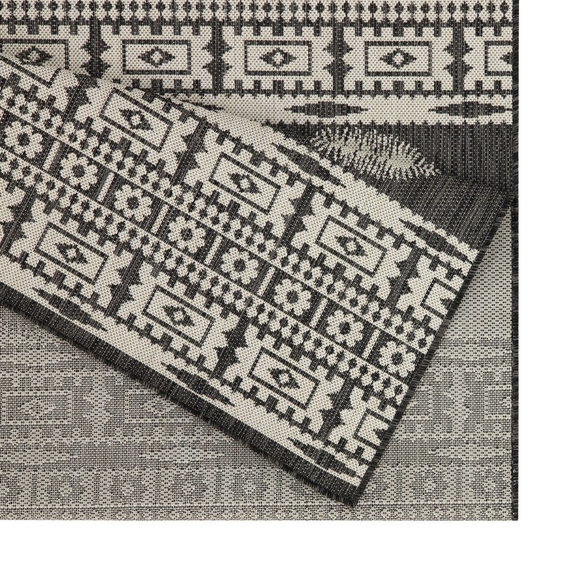 Sunshine - 5'3" X 7'3" Indoor, Outdoor Area Rug Polypropylene - Anthracite