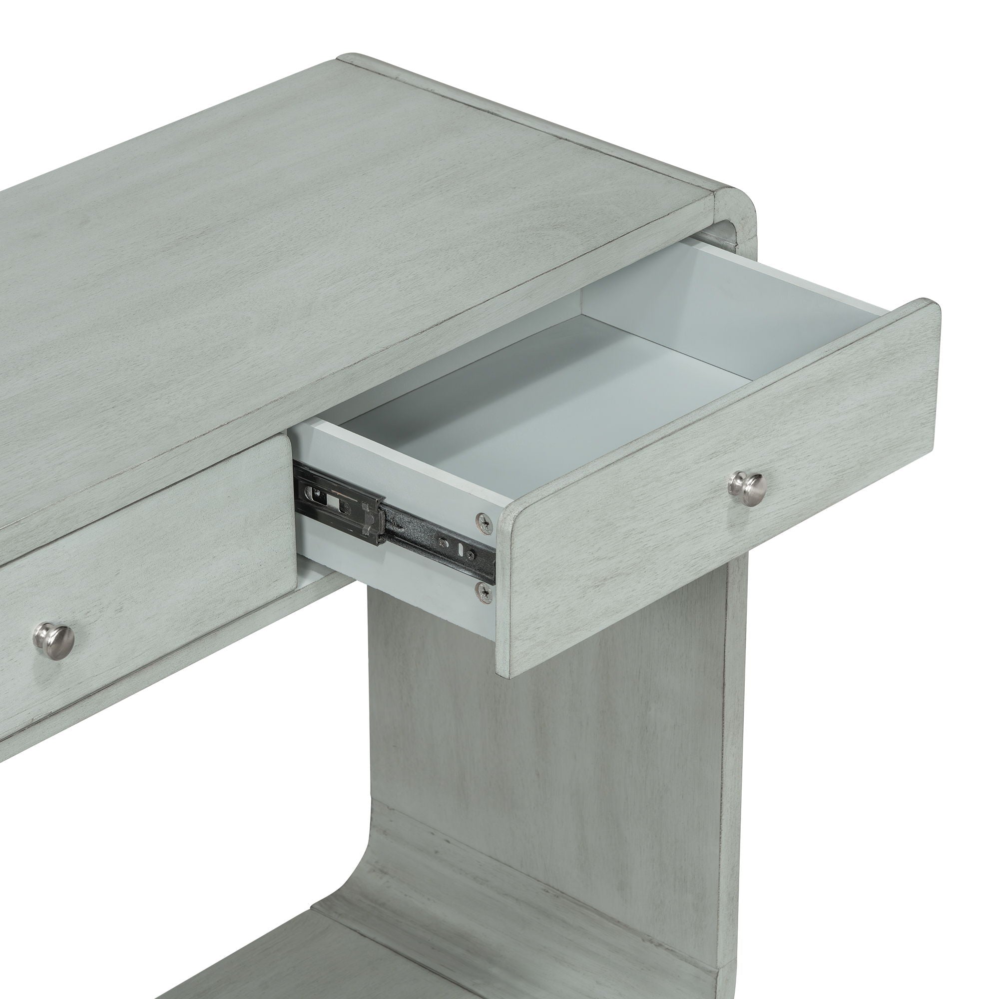 onsole Table With 3 Drawers And Display Shelf