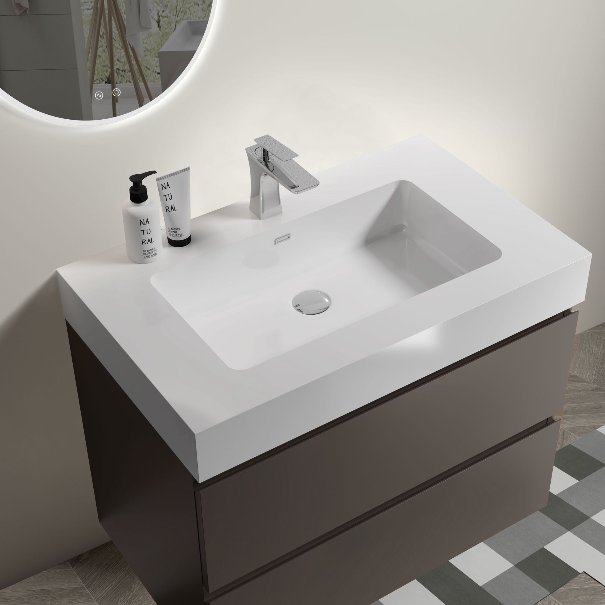 Alice - Bathroom Vanity With Sink, Wall Mounted, Floating