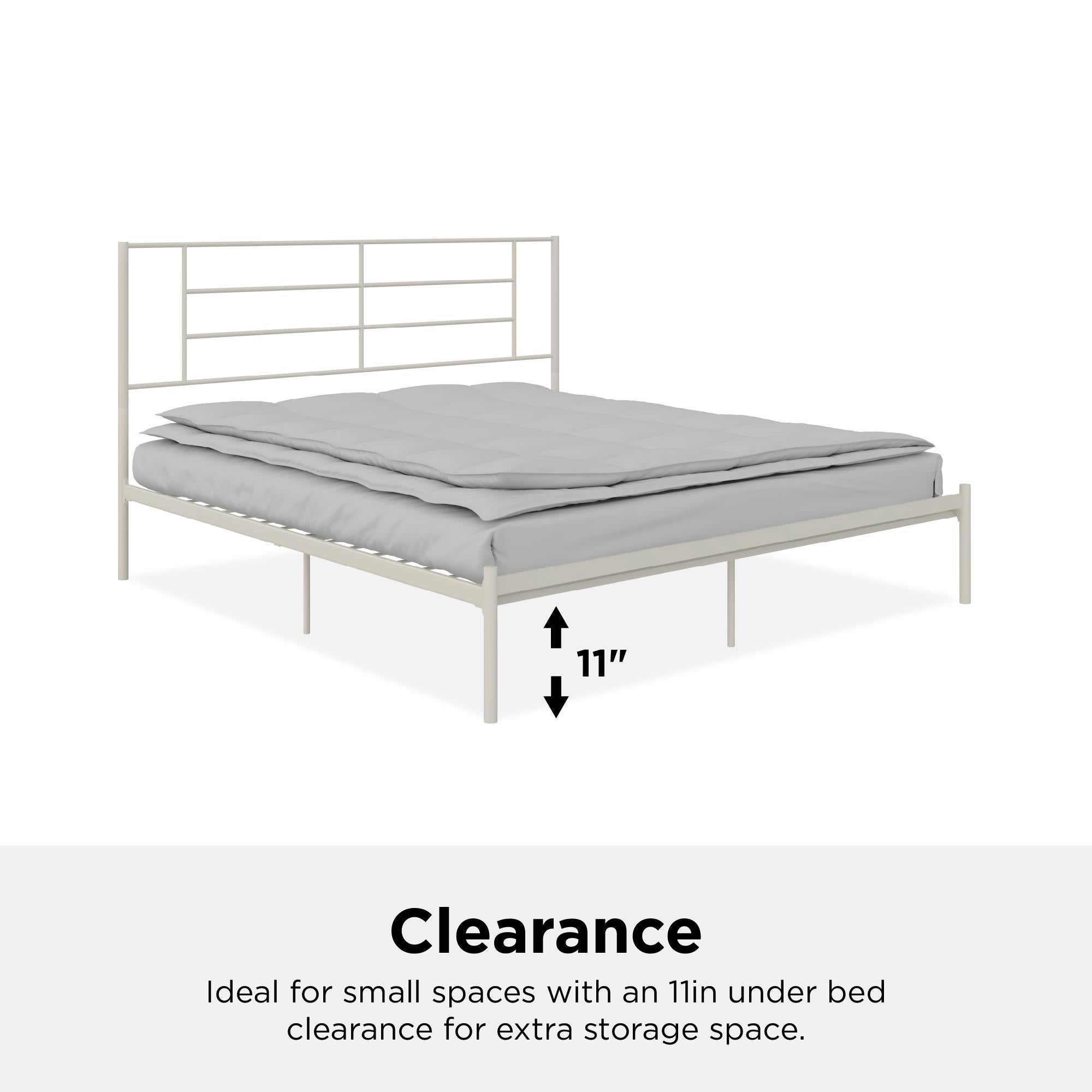 Praxis - King Bed With Simple Headboard - White