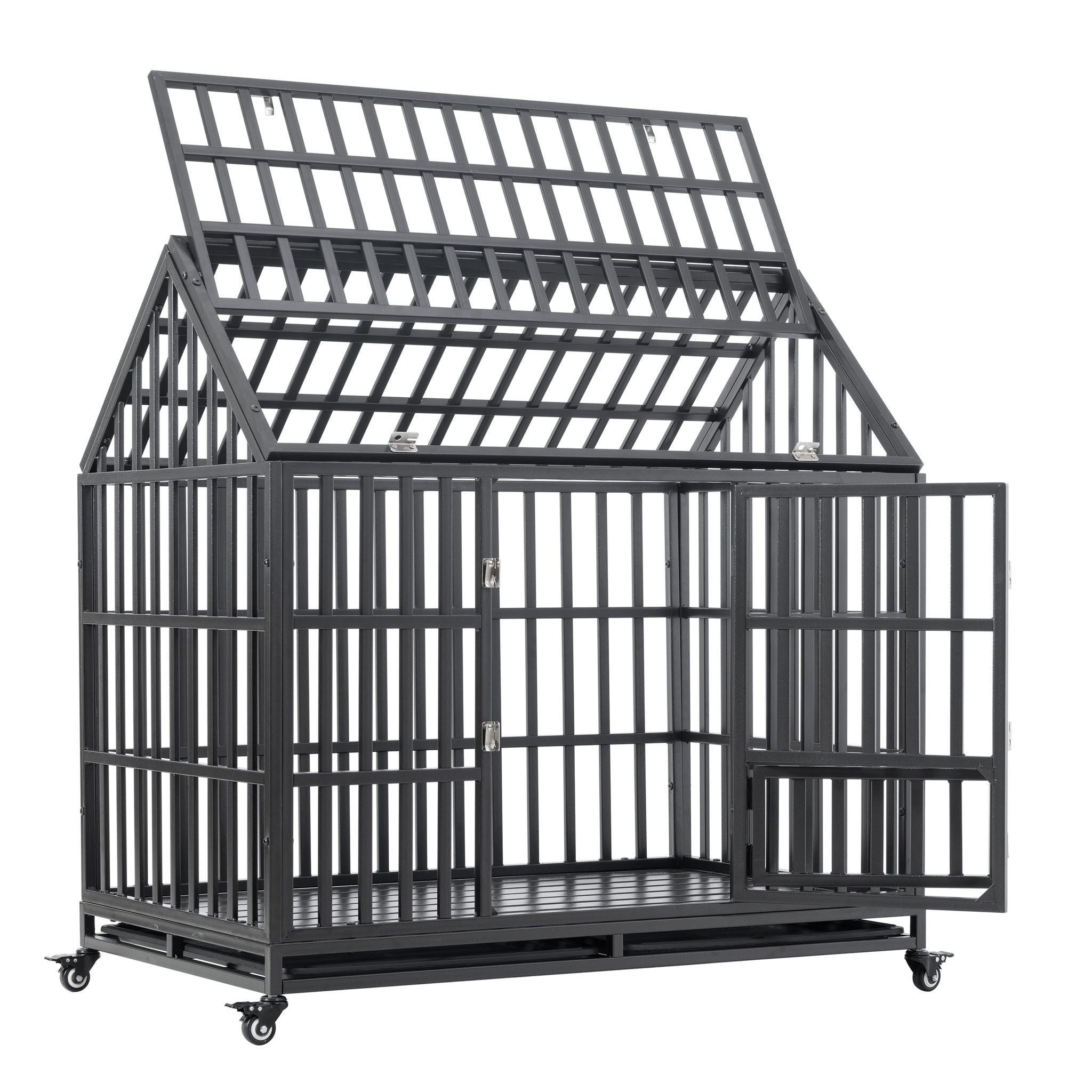 Heavy Duty Dog Crate Lockable Wheels
