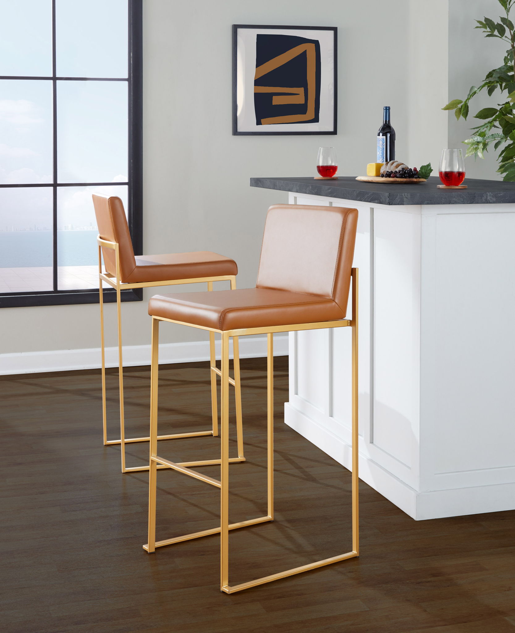 Fuji - Contemporary Design High Back Barstool