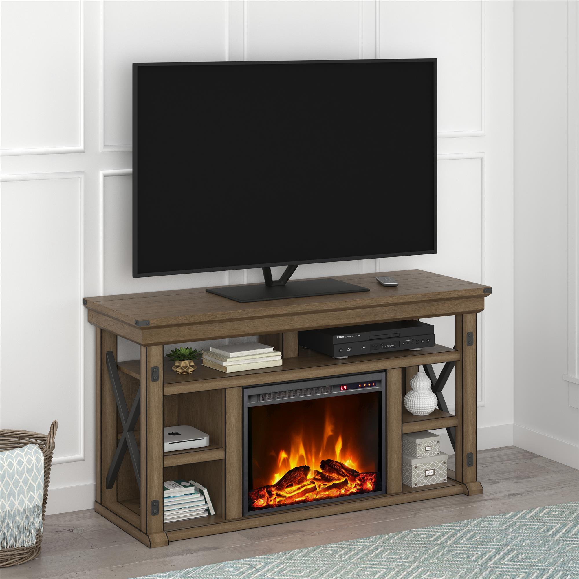 Wildwood - Fireplace TV Stand - Gray
