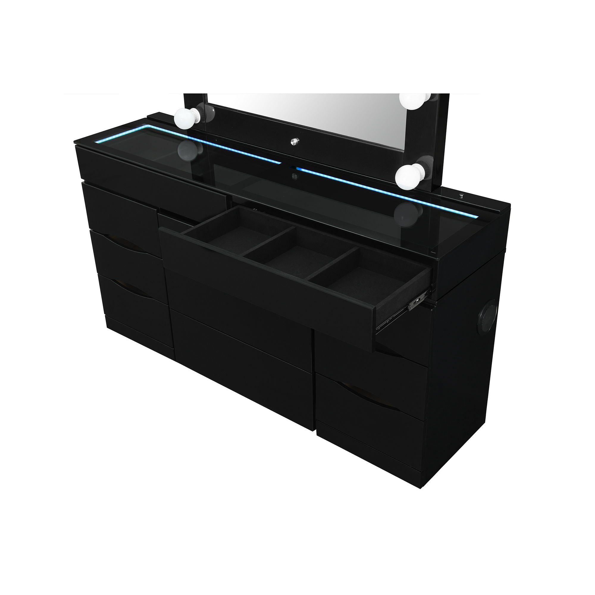 Elisa - Vanity Set With Stool And LED Bulbs