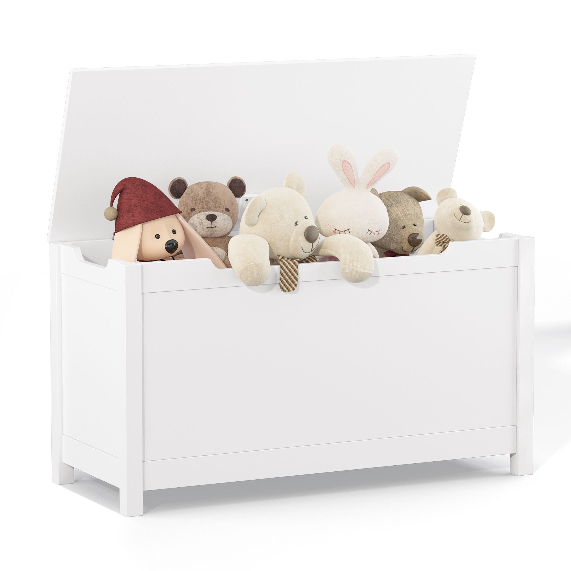 Toy Box Storage With Safety Hinged Lid
