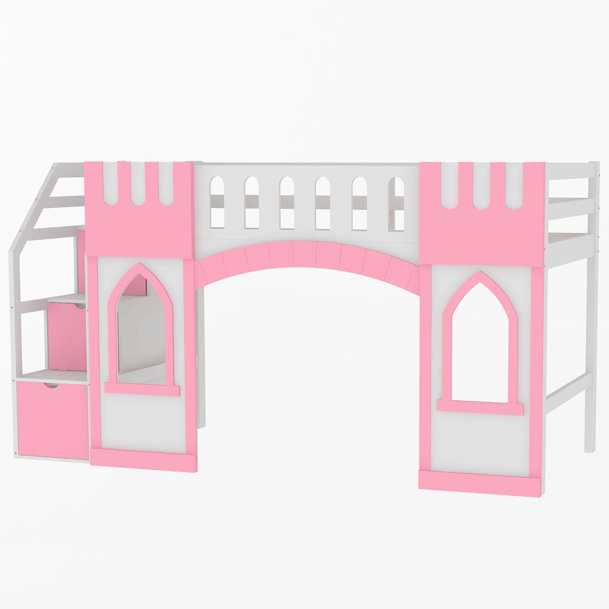 Loft Bed With Storage Staircase And Windows