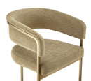 Modrest Sebastian - Modern Brown Fabric + Antique Brass Counter Chair