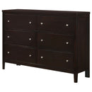 Carlton 6-drawer Dresser Cappuccino