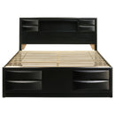 Briana Wood California King Storage Bookcase Bed Black