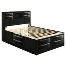 Briana Wood California King Storage Bookcase Bed Black