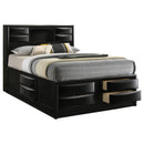 Briana Wood California King Storage Bookcase Bed Black