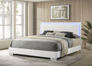 Felicity Wood California King LED Panel Bed White High Gloss