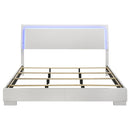 Felicity Wood California King LED Panel Bed White High Gloss