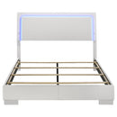 Felicity Wood California King LED Panel Bed White High Gloss