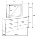Felicity 6-drawer Dresser White High Gloss