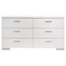 Felicity 6-drawer Dresser White High Gloss