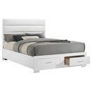 Felicity California King Storage Bed White High Gloss