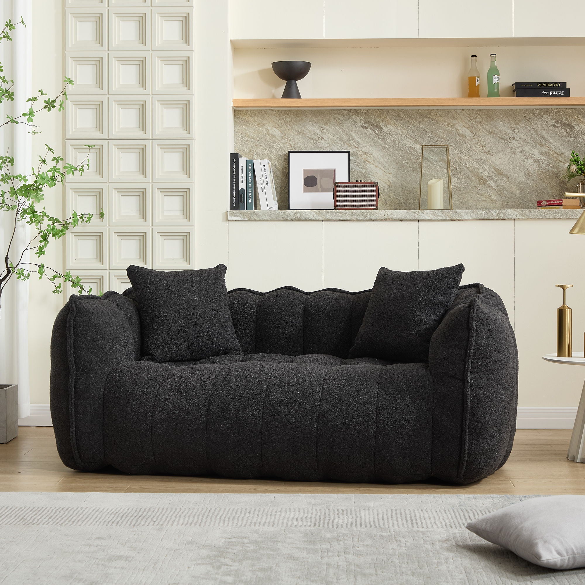 Cozy Beanbag Chair With High Resilience Foam Core For 2