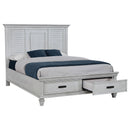 Franco Wood  Panel Bed Distressed White