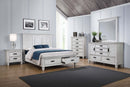 Franco Wood  Panel Bed Distressed White