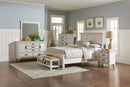 Franco Wood  Panel Bed Distressed White