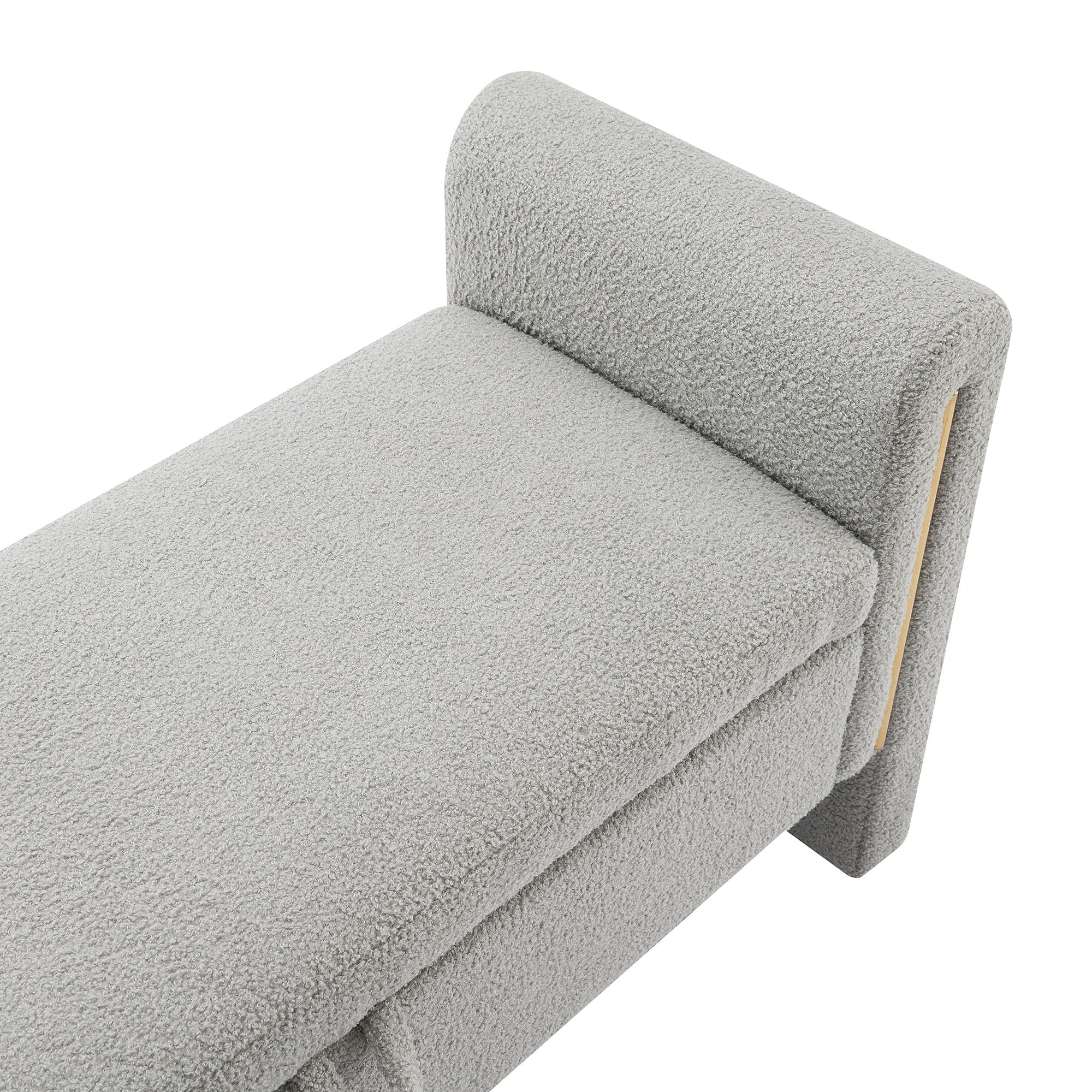 Modern Teddy Upholstered Large Bed End Bench With Arms And Storage
