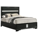 Miranda 51-inch Wood California King Storage Panel Bed Black