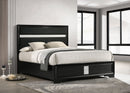 Miranda 51-inch Wood California King Storage Panel Bed Black