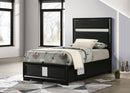 Miranda 51-inch Wood California King Storage Panel Bed Black