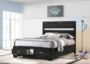 Miranda 51-inch Wood California King Storage Panel Bed Black