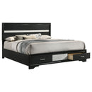 Miranda 51-inch Wood California King Storage Panel Bed Black