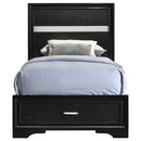 Miranda 51-inch Wood California King Storage Panel Bed Black