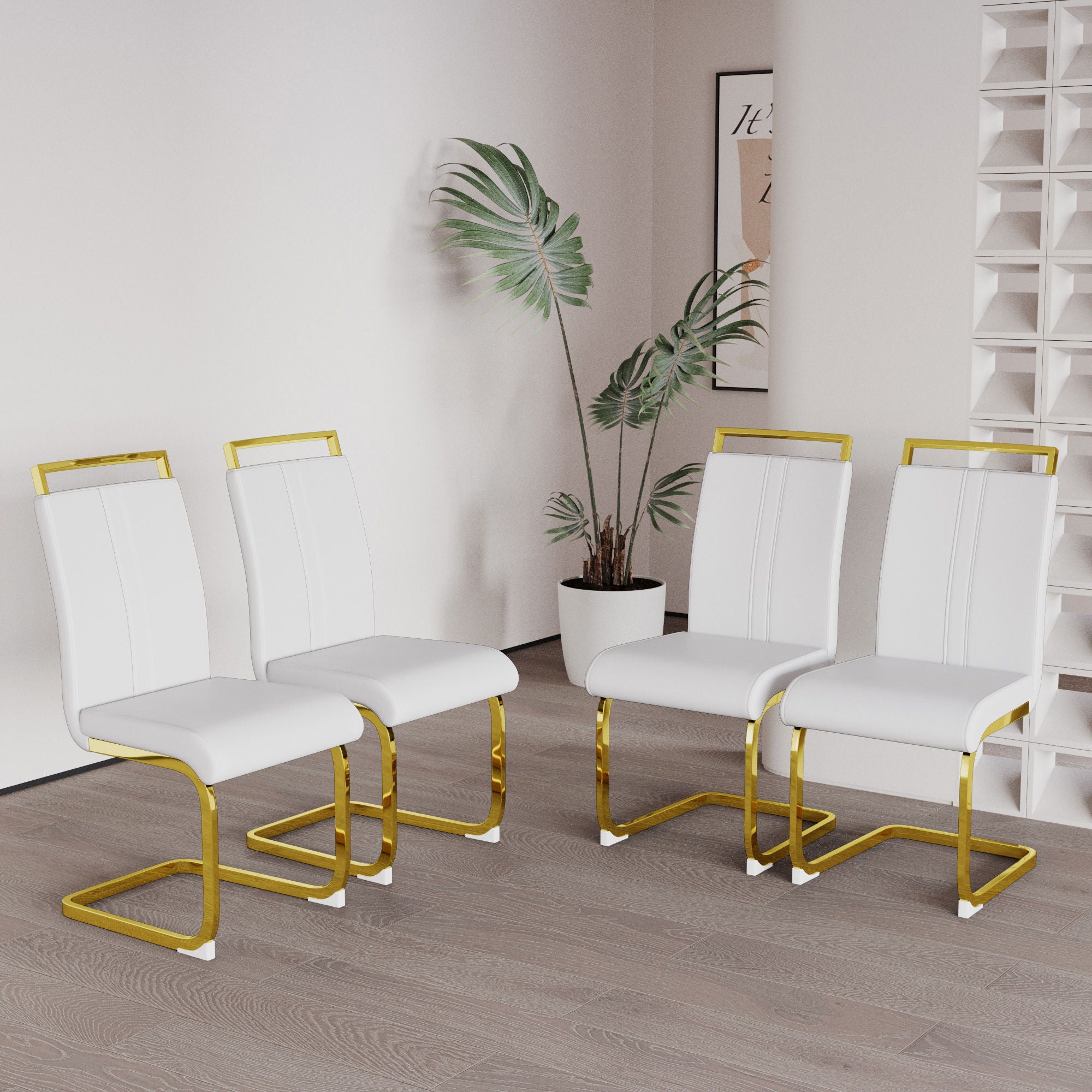 Side Dining Room Chair, Padded Seat High Back