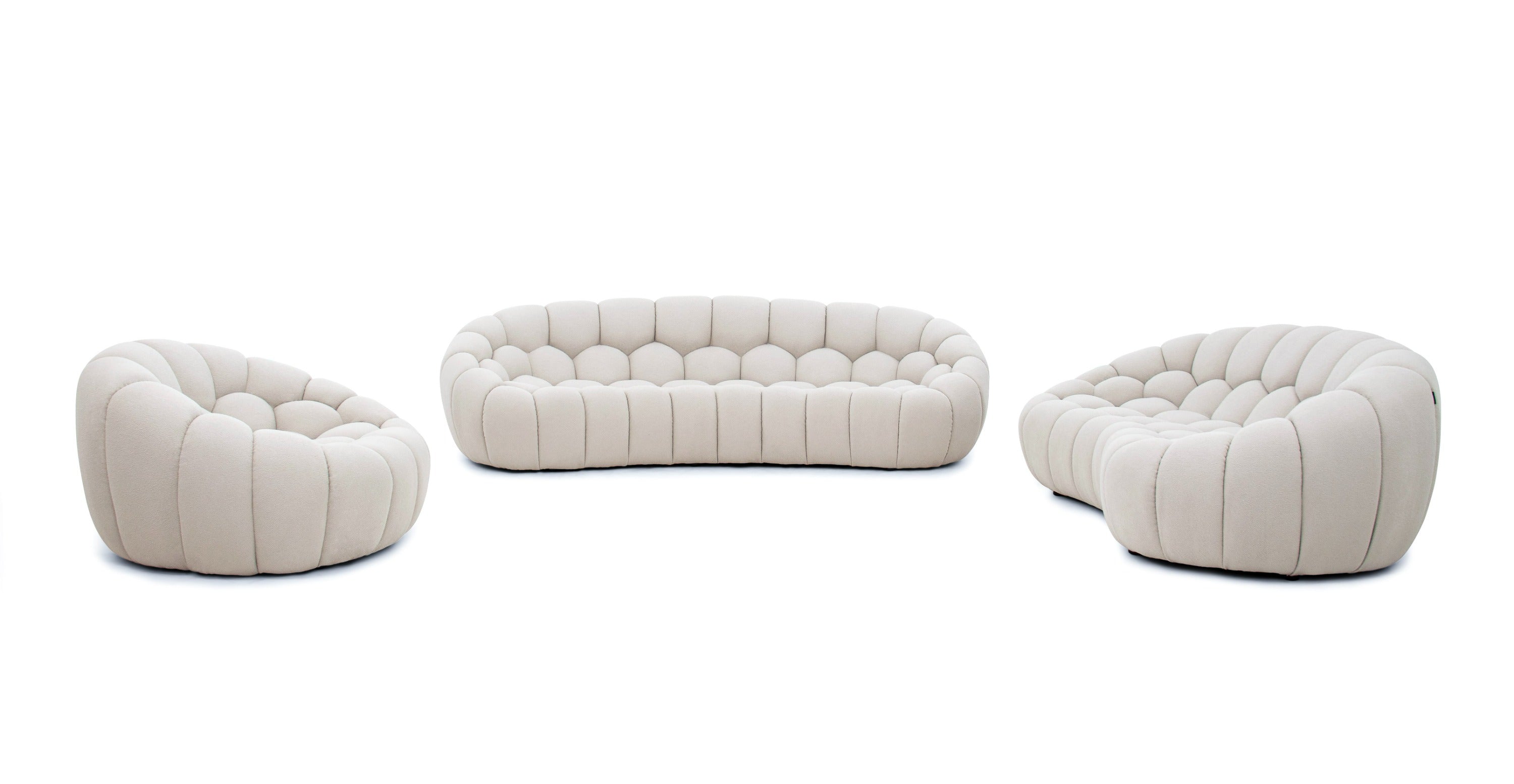 Divani Casa Yolonda - Modern Curved Beige Fabric Chair